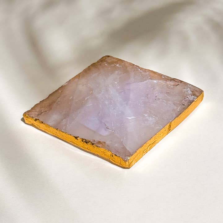 Square Coasters S/4 Rose Quart for wholesale by India Handicrafts Inc