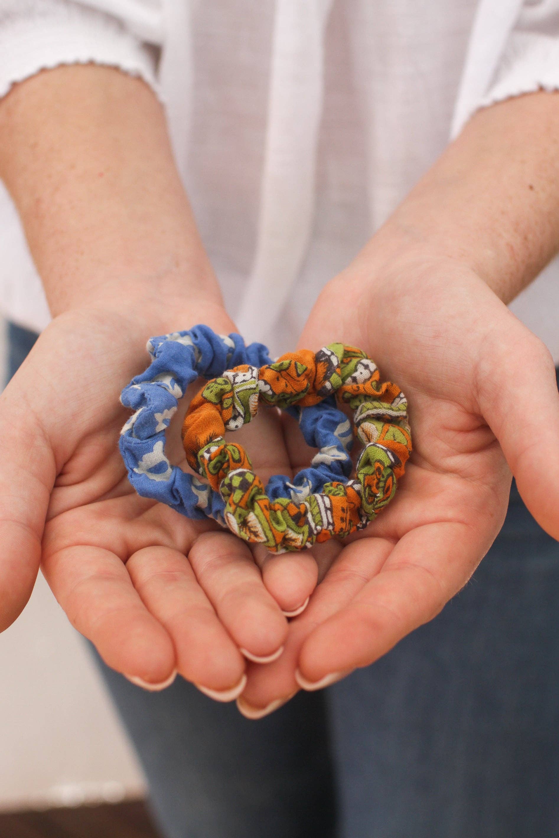 Rover & Kin - Wholesale Scrunchie - Women's - Recycled Sari Petite Scrunchies - Assorted Set of 22