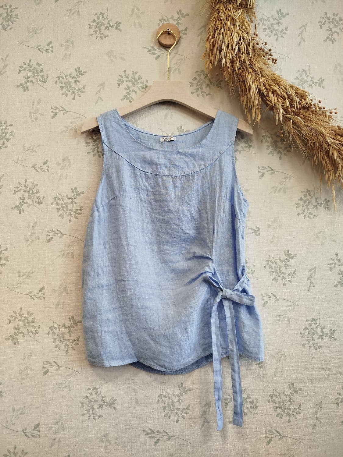 Linos y Textiles - Vendita all'ingrosso Maglietta - Donna - Maglietta 100% lino con fiocco laterale REF:740121