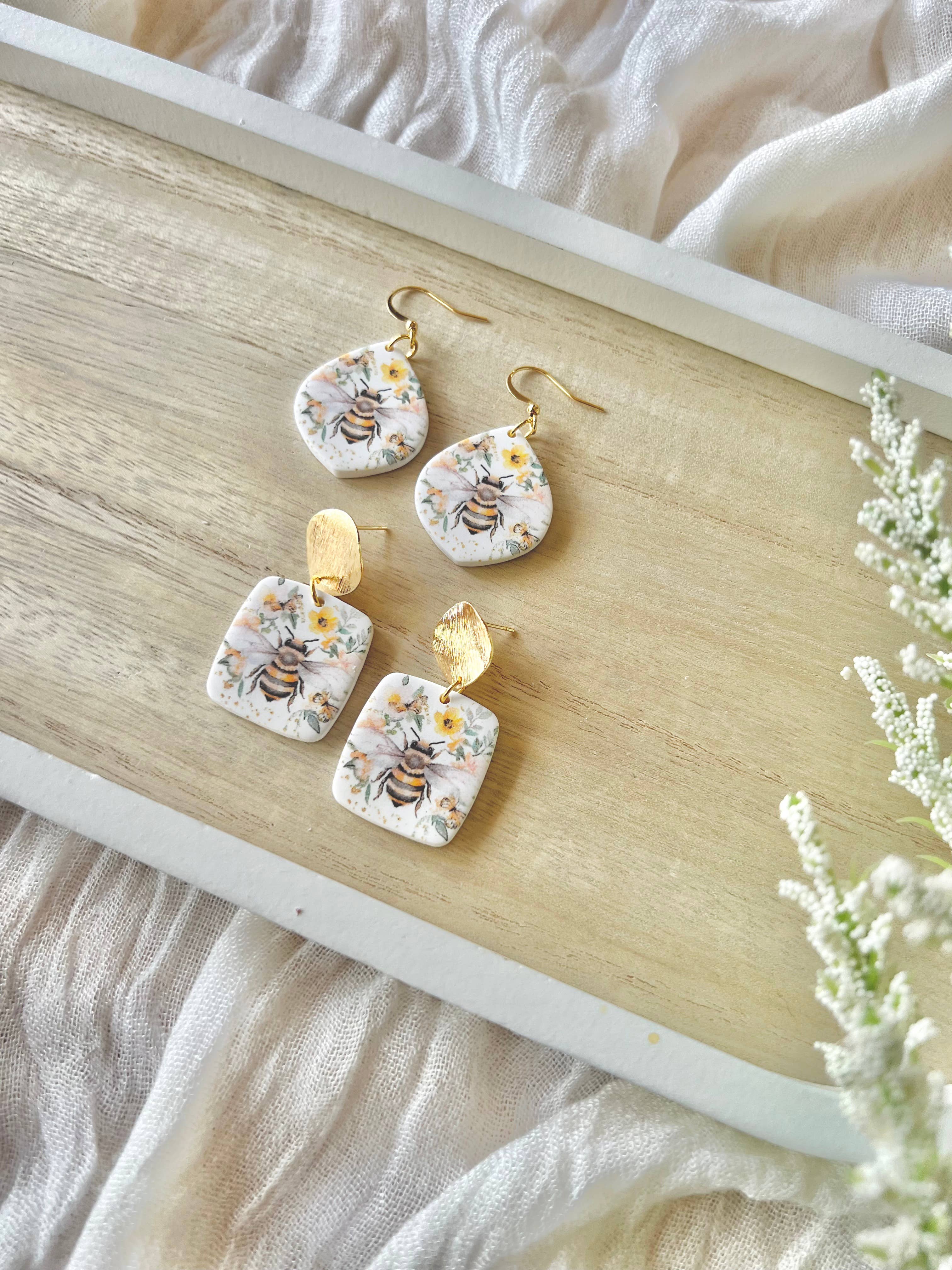 SeizeTheClayJewelry – Brincos de argola por atacado – Brincos de Abelha, Brincos de Argila de Abelha, Brincos de Abelha Mel3