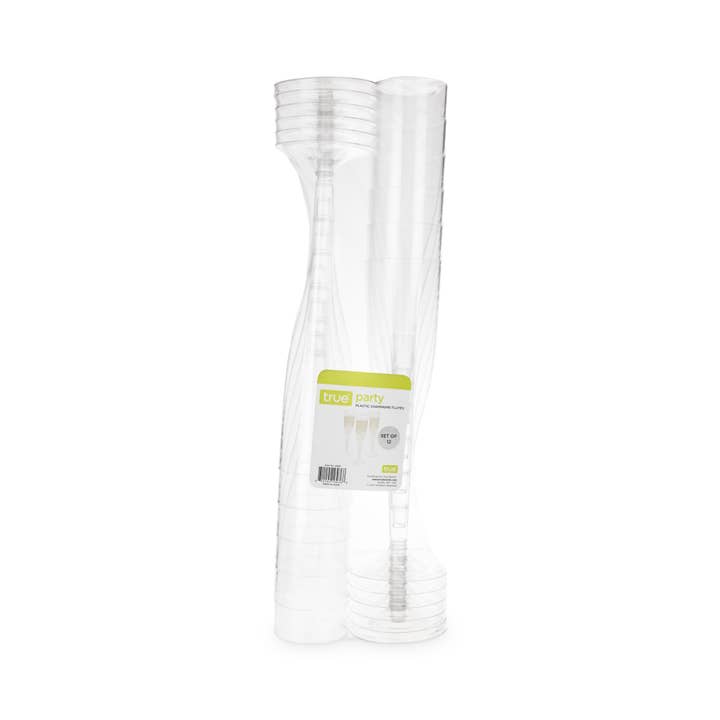 TRUE - Wholesale Champagne Flute - Party Disposable Champagne Flutes Pack of 12 ASST COLORS8