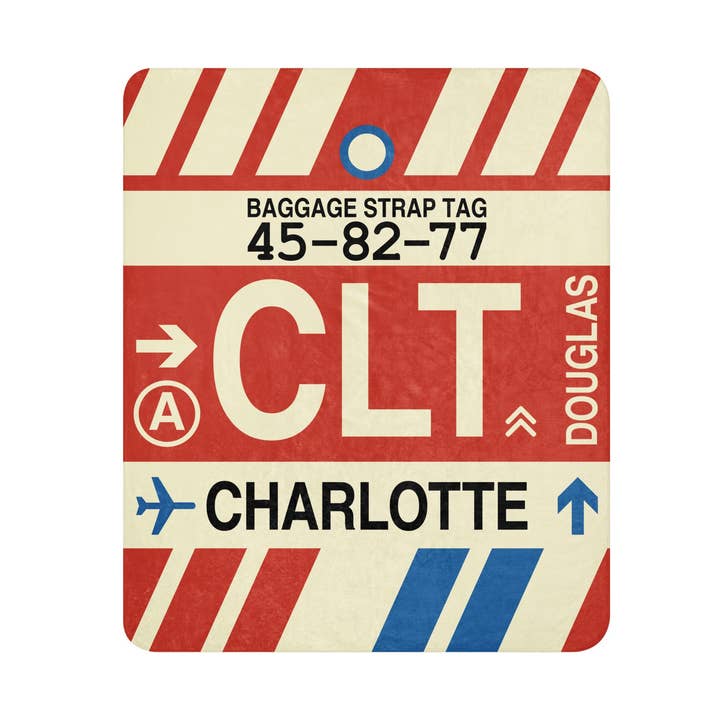 Couverture Sherpa Charlotte Caroline du Nord CLT pour la vente par YHM Designs