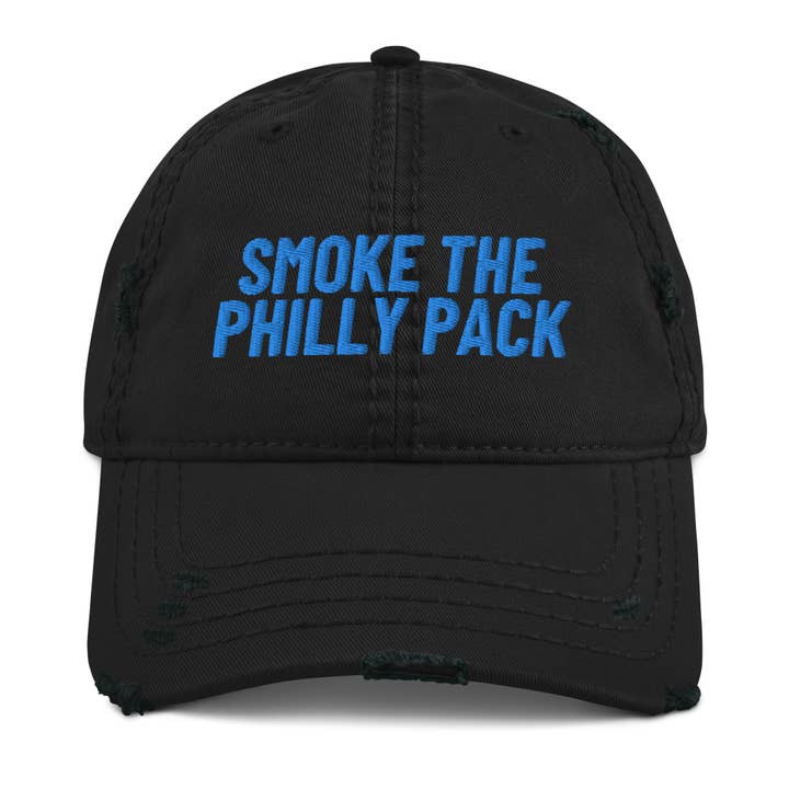 Smoke the Philly Pack Distressed Dad Hat - Philadelphia Dad for wholesale by The Beanie Shop