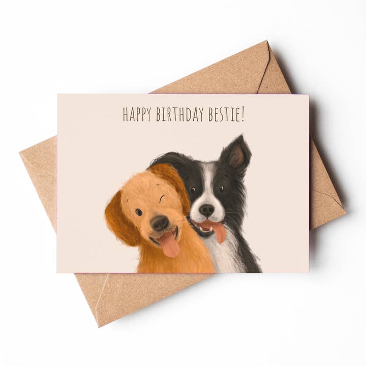 Bestie Dog Birthday Greeting Card for wholesale by Jo Couch