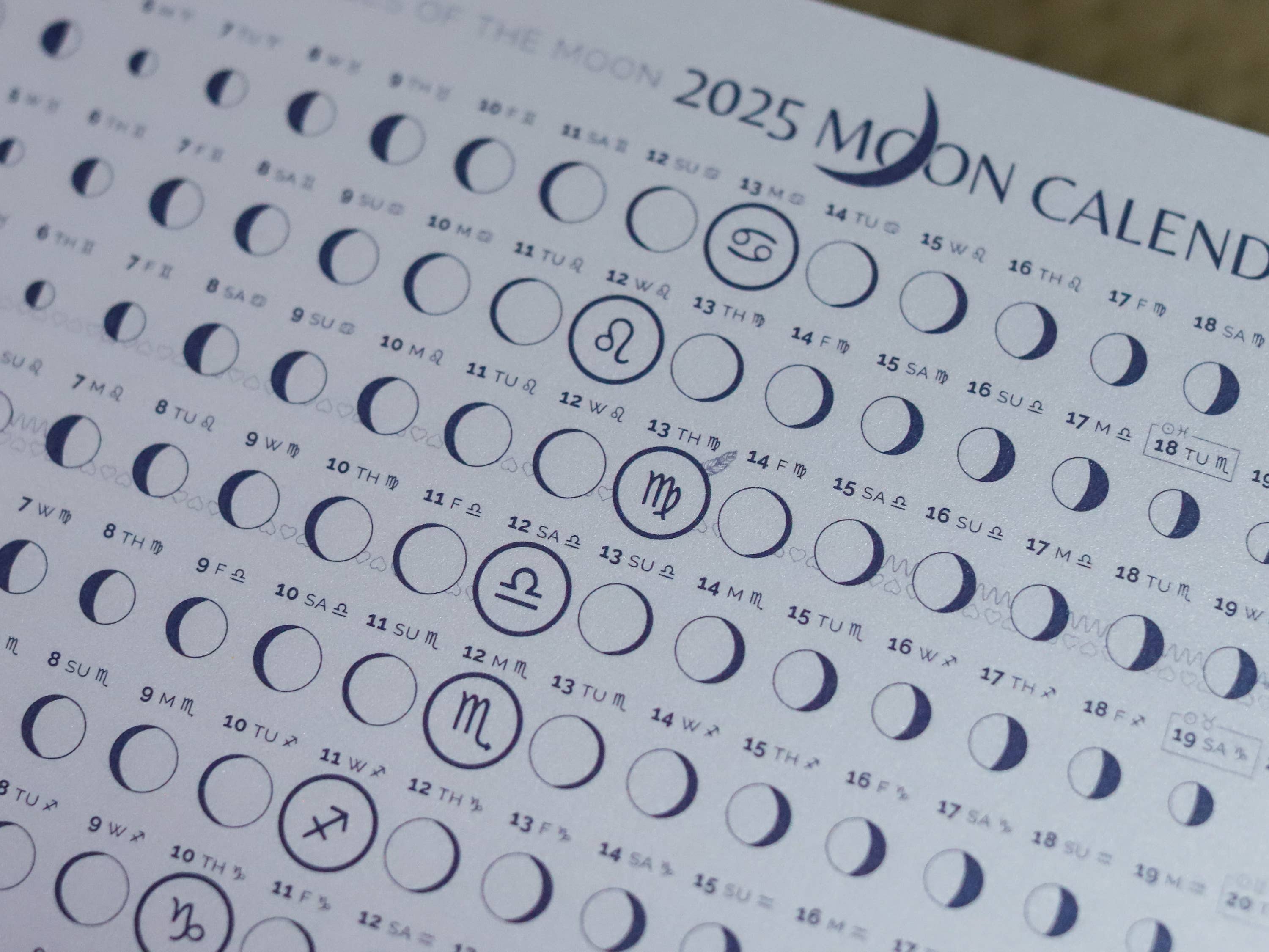 Taming the Tangle - Wholesale Calendar - Twilight 2026 Moon Calendar poster, limited edition6