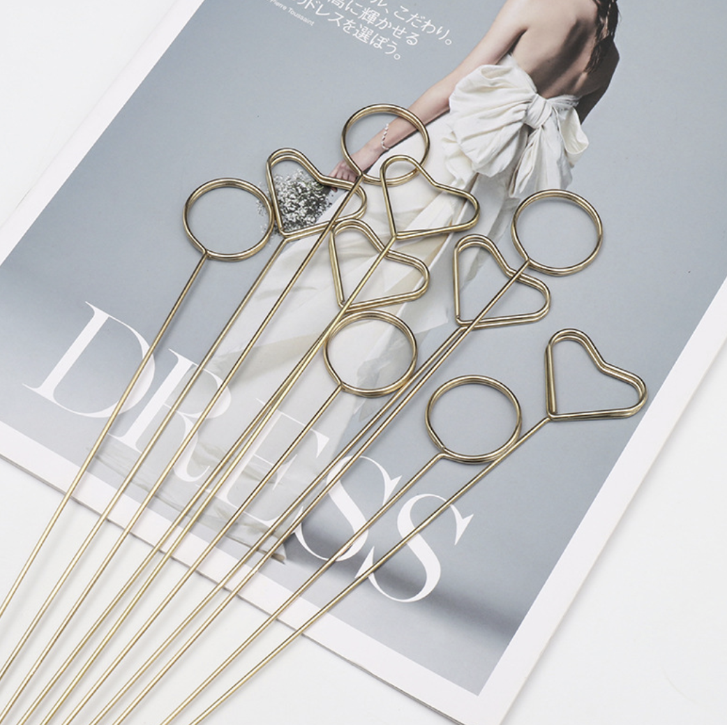 ByHome - Wholesale Paperclip - 14" Floral Postcard Holder Photo Metal Clip Stick Fork6