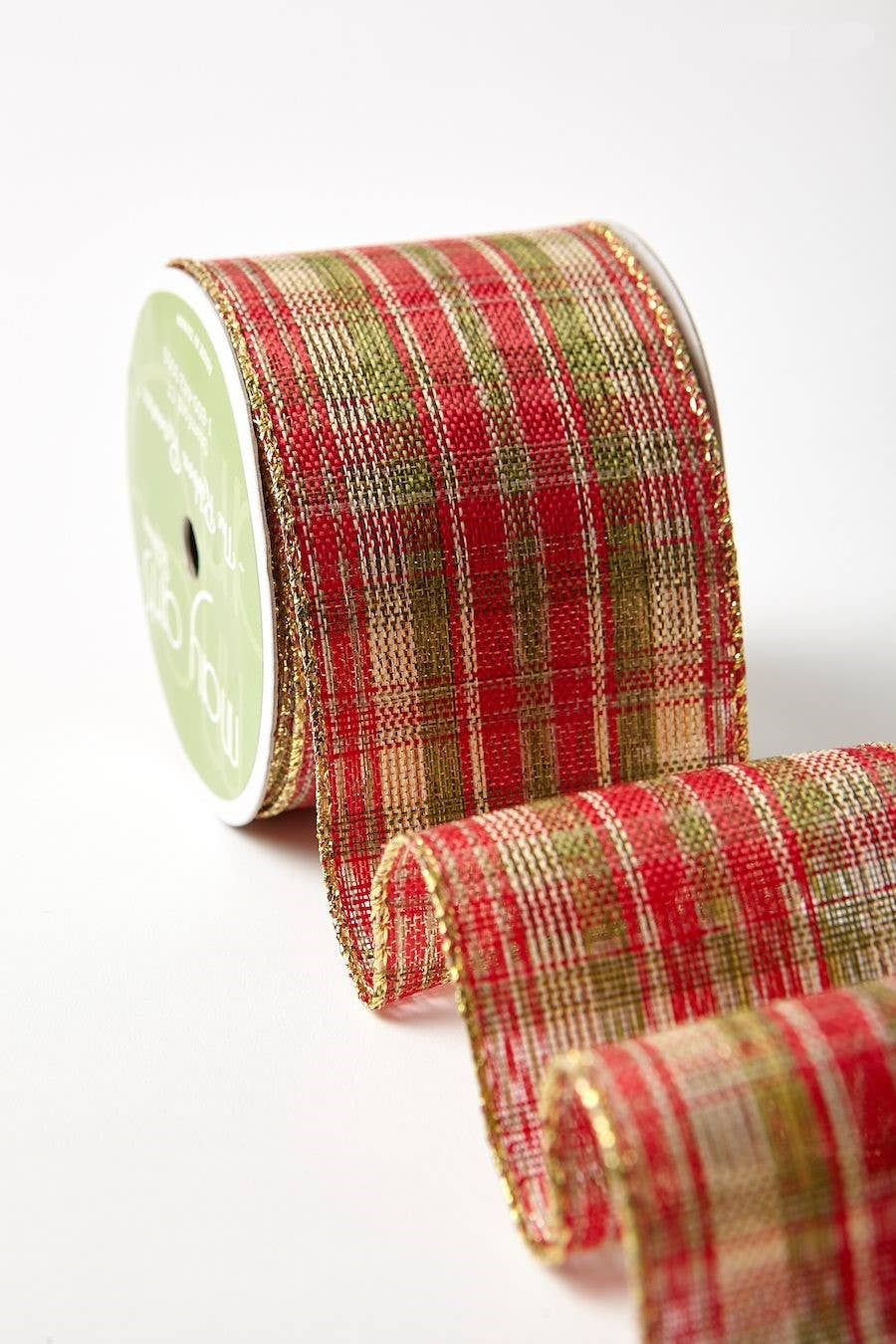 May Arts Ribbon - Wholesale Linten - 2,5" geruite kerstlint - rol van 15 ft in winkelformaat