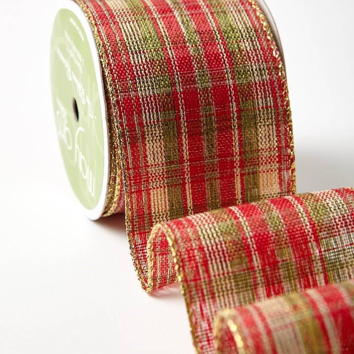 May Arts Ribbon - Wholesale Linten - 2,5" geruite kerstlint - rol van 15 ft in winkelformaat0