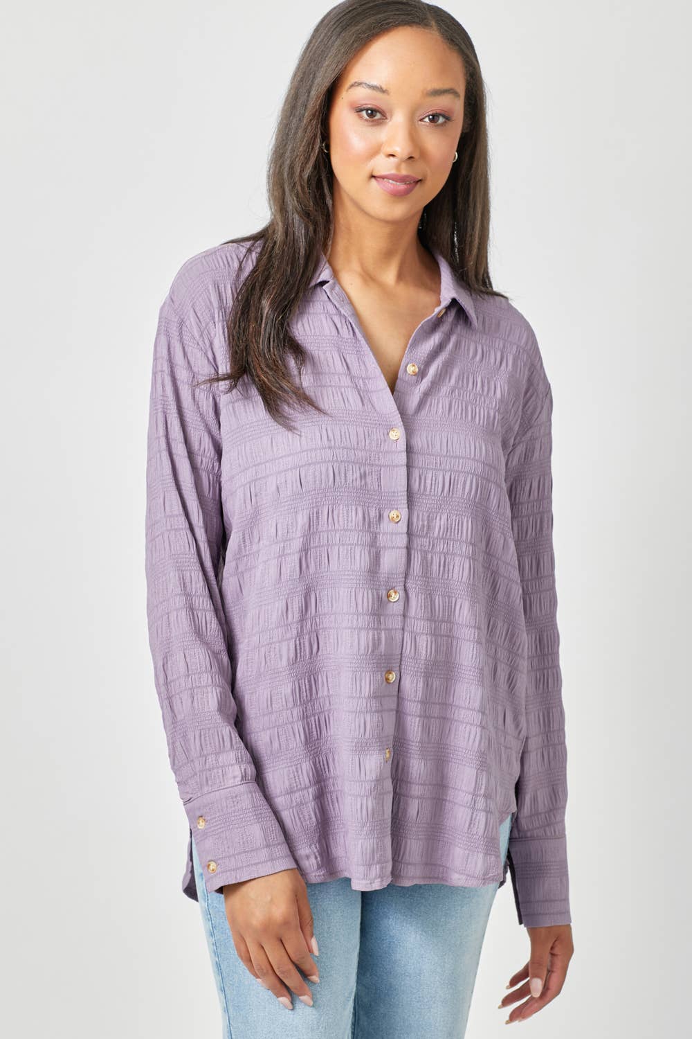 Mystree - Wholesale Button Down Shirt - Women's - 60209 Textured Button Down Shirt8