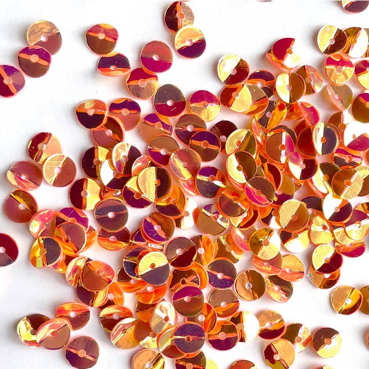 Rond - Plié - 7mm - Orange avec Lumières Dorées (S28) pour la vente par Colour Streams