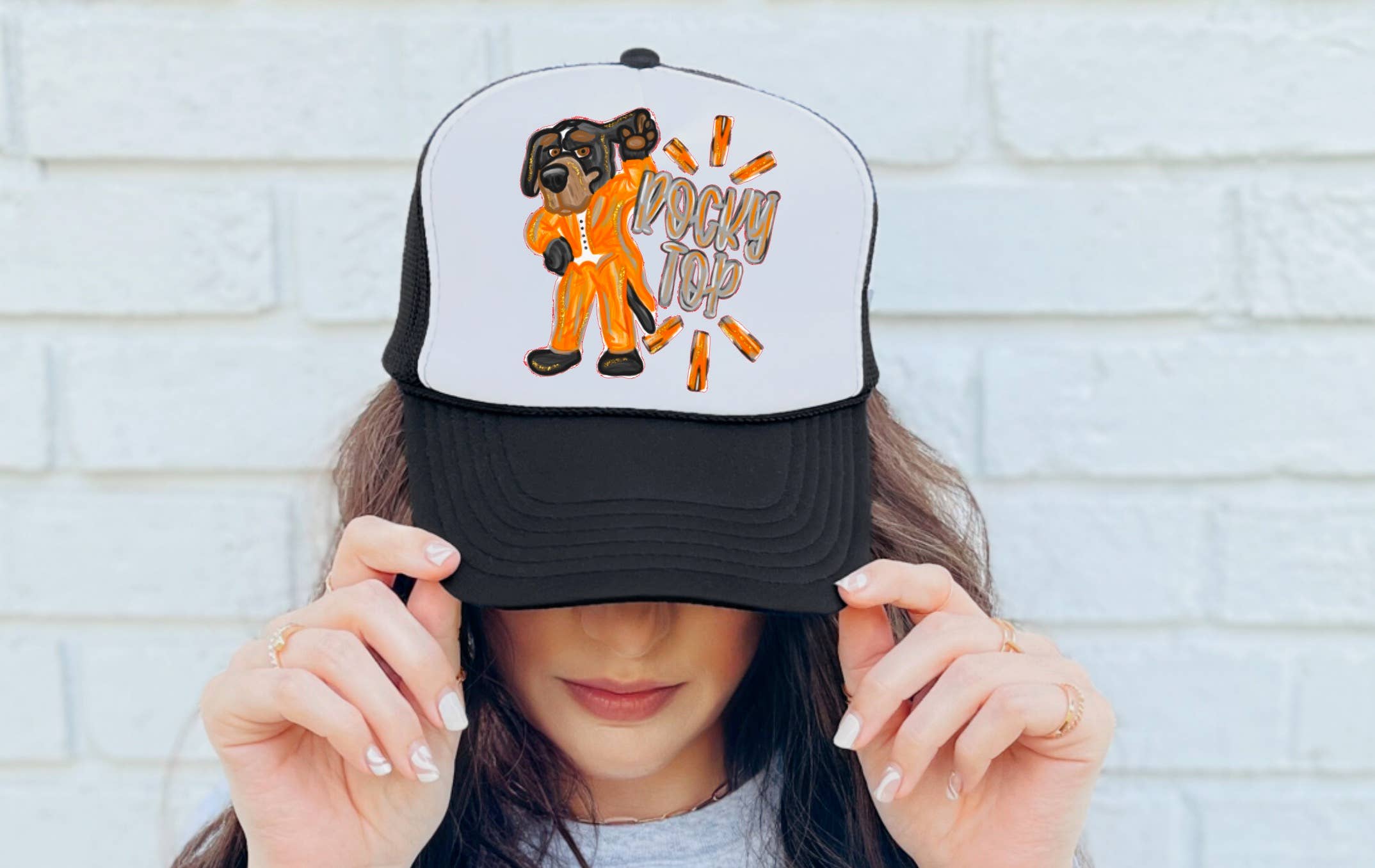 Gia Gifts Boutique - Wholesale Trucker Hat - Women's - Watercolor Tennessee Vols Trucker Hat Football  0