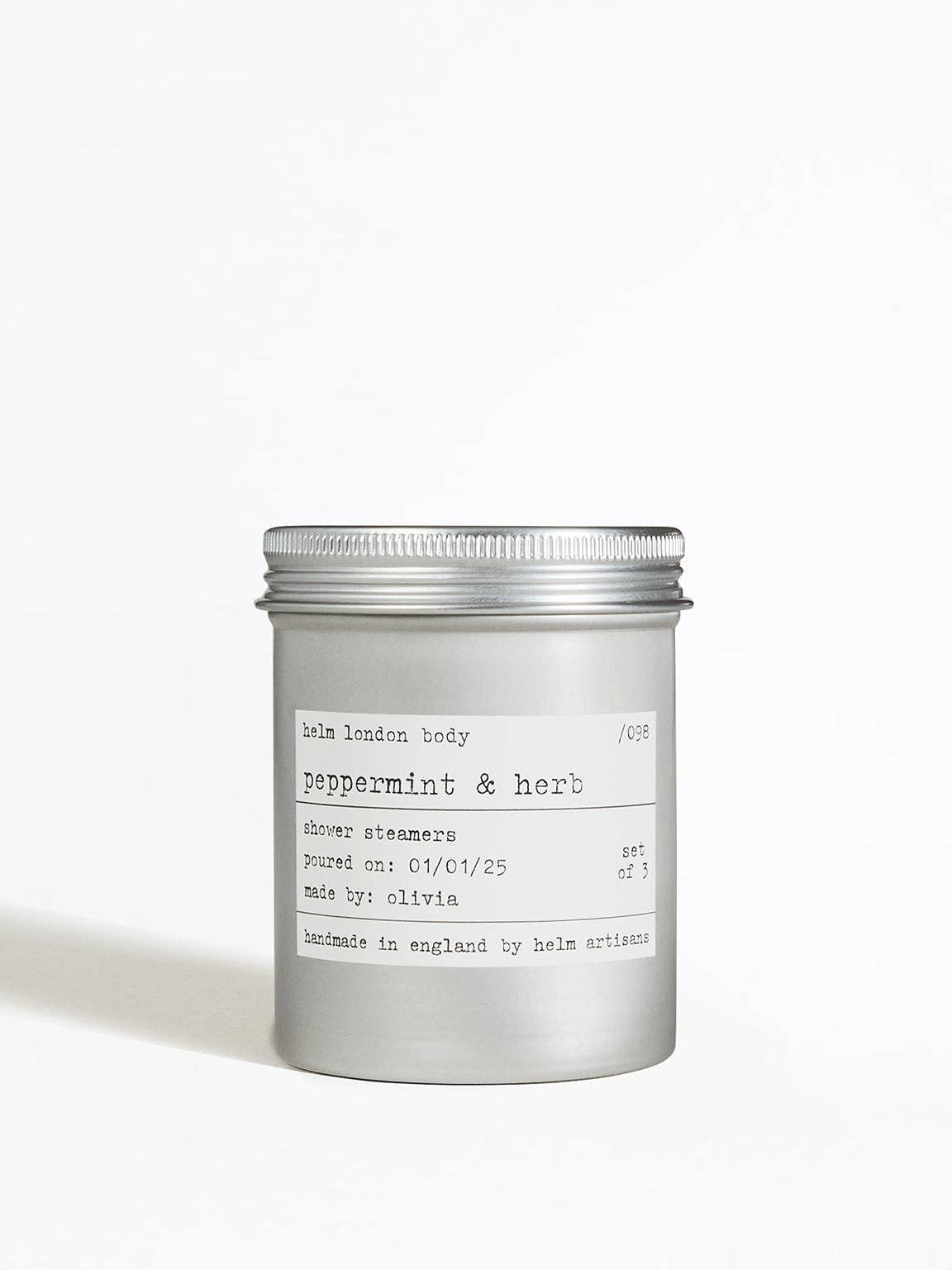 Helm London – wholesale Shower steamer/bomb – Peppermint & Herb - Shower Steamers x33