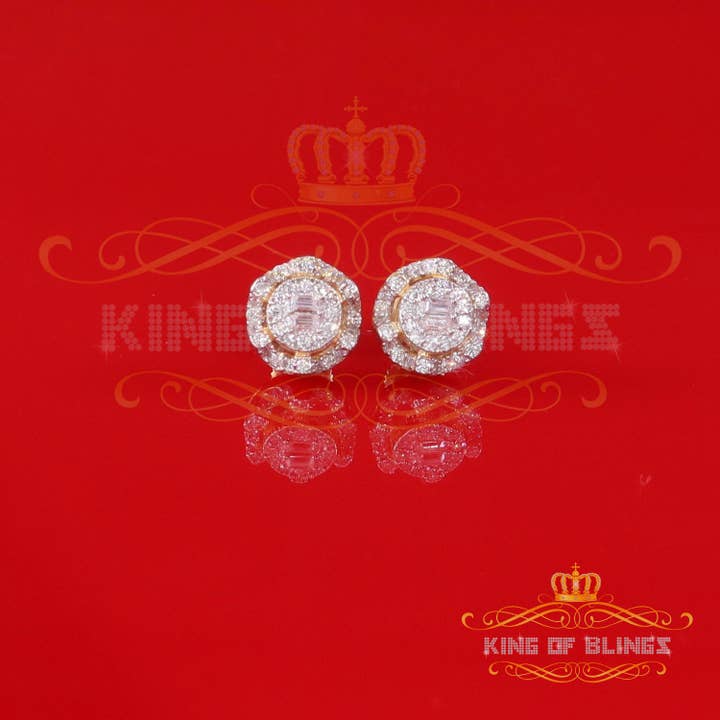 KING OF BLINGS - Wholesale Stud/Post Earrings - King of Bling's Men's/Womens Yellow 0.50ct VVS 'D' Moissanite Round Silver Earrings