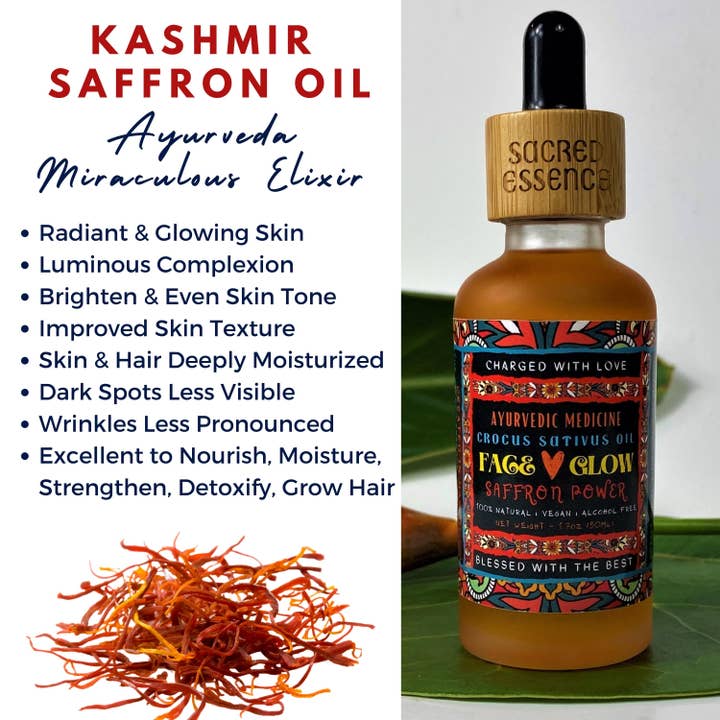 The Sacred Essence - Wholesale Gezichtsserum/concentraat - AYURVEDA SAFFRAAN OIL - Voor stralende huid en mooi haar