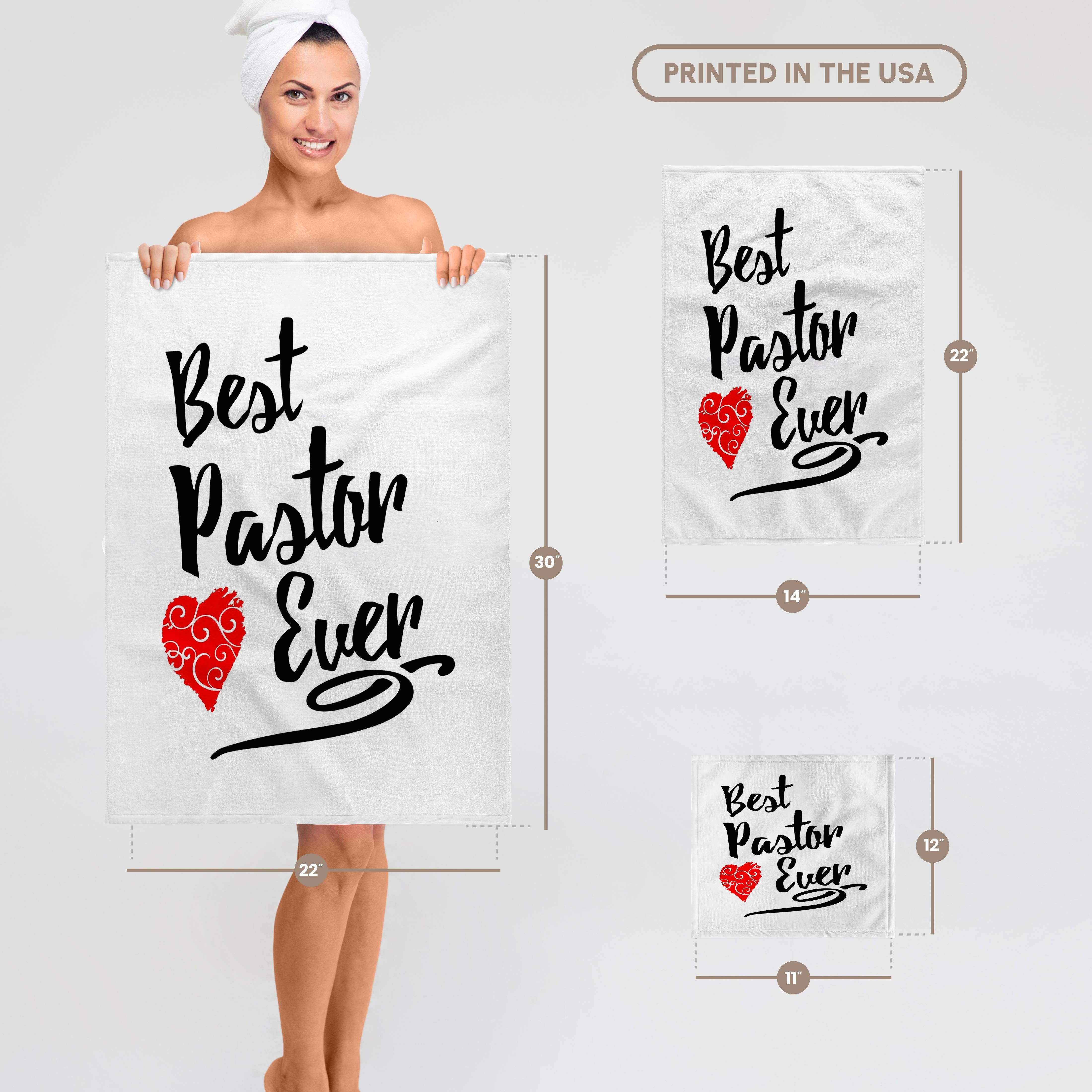 3dRose - Vendita all'ingrosso Asciugamani da bagno - 3dRose, Miglior Pastore di Sempre Design in Scritta Nera con Motivo a Cuore Rosso, Asciugamano6