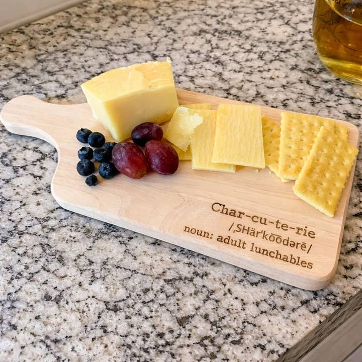 Adult Lunchables Laser Engraved Charcuterie Cutting Board for wholesale by Buffalovely