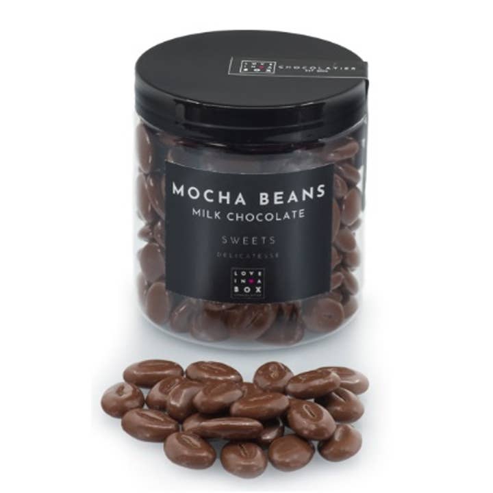 Love in a Box Chocolatier - Wholesale Chocolate Covered Sweets - Chocolate Covered Mocha Beans - Milk Chocolate