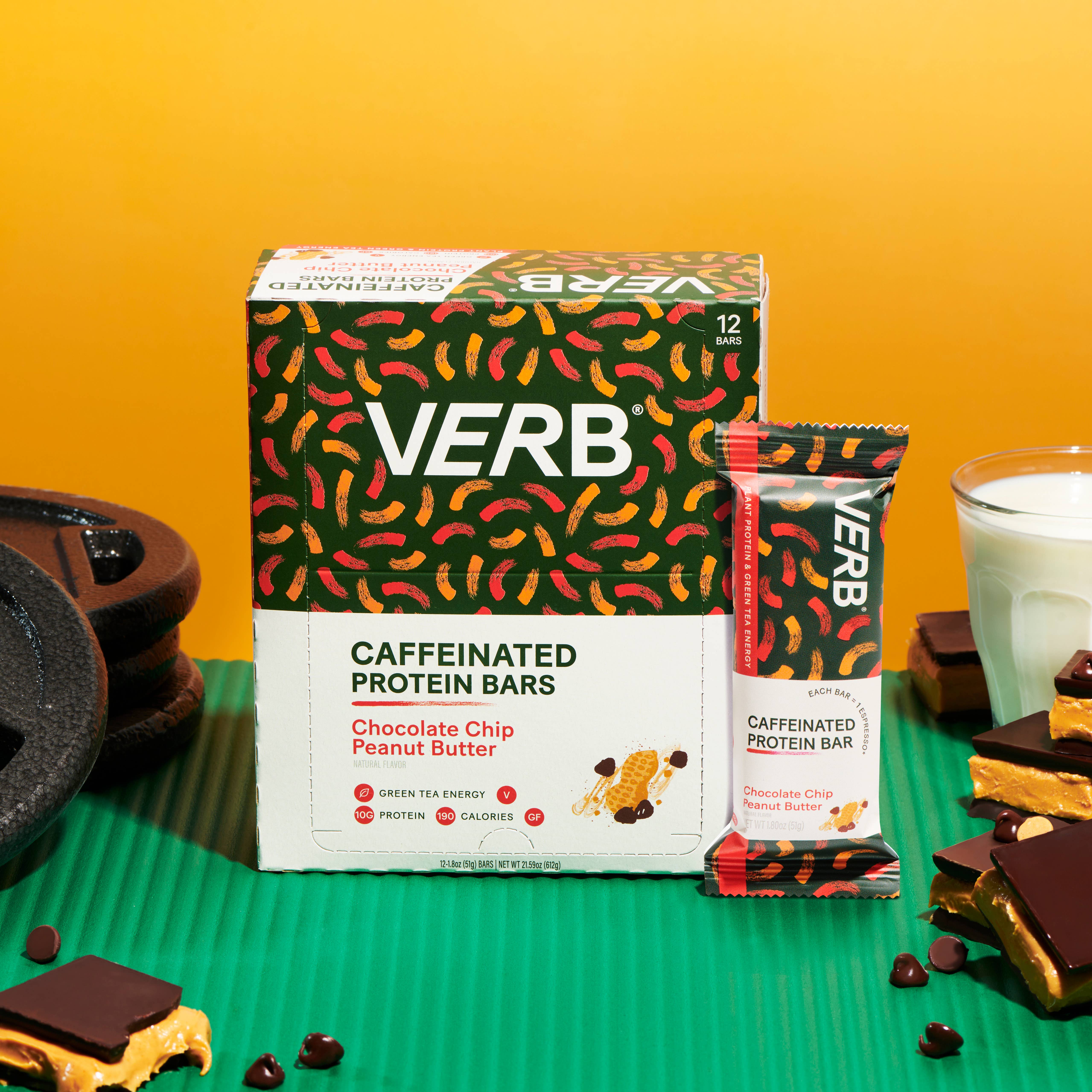 Verb Energy - Wholesale Snack Bar - Caffeinated Protein Bar, Chocolate Chip Peanut Butter