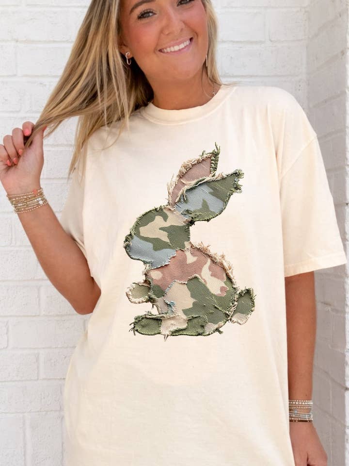 Ace of Grace - Wholesale T-Shirt (Graphic) - Women's - Faux Patchwork Camo Bunny Tee2