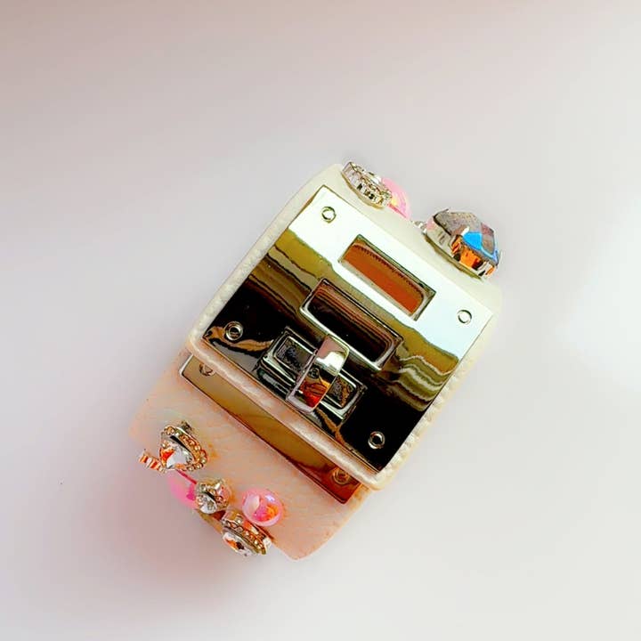 White Leather Pink Bling Cuff and other Purchase Wholesale bomboniere magenta. Free Returns & Net 60 Terms on Faire trending on Faire.