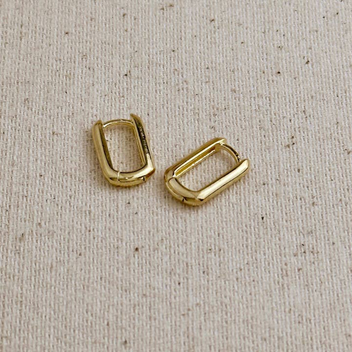 GoldFi - Wholesale Hoop Earrings - 18k Gold Filled Oblong Hoop Earrings