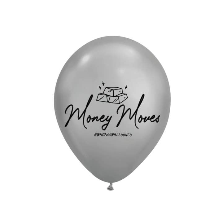 Globo de fiesta cromado Money Moves para venta al por mayor de Badass Balloon Co.