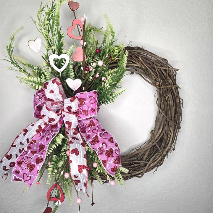 Valentine Greenery Wreath for wholesale by An Array of Wreaths, LLC