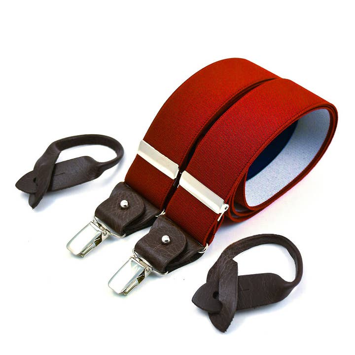 Superior wide suspenders - Red for wholesale by Bertelles