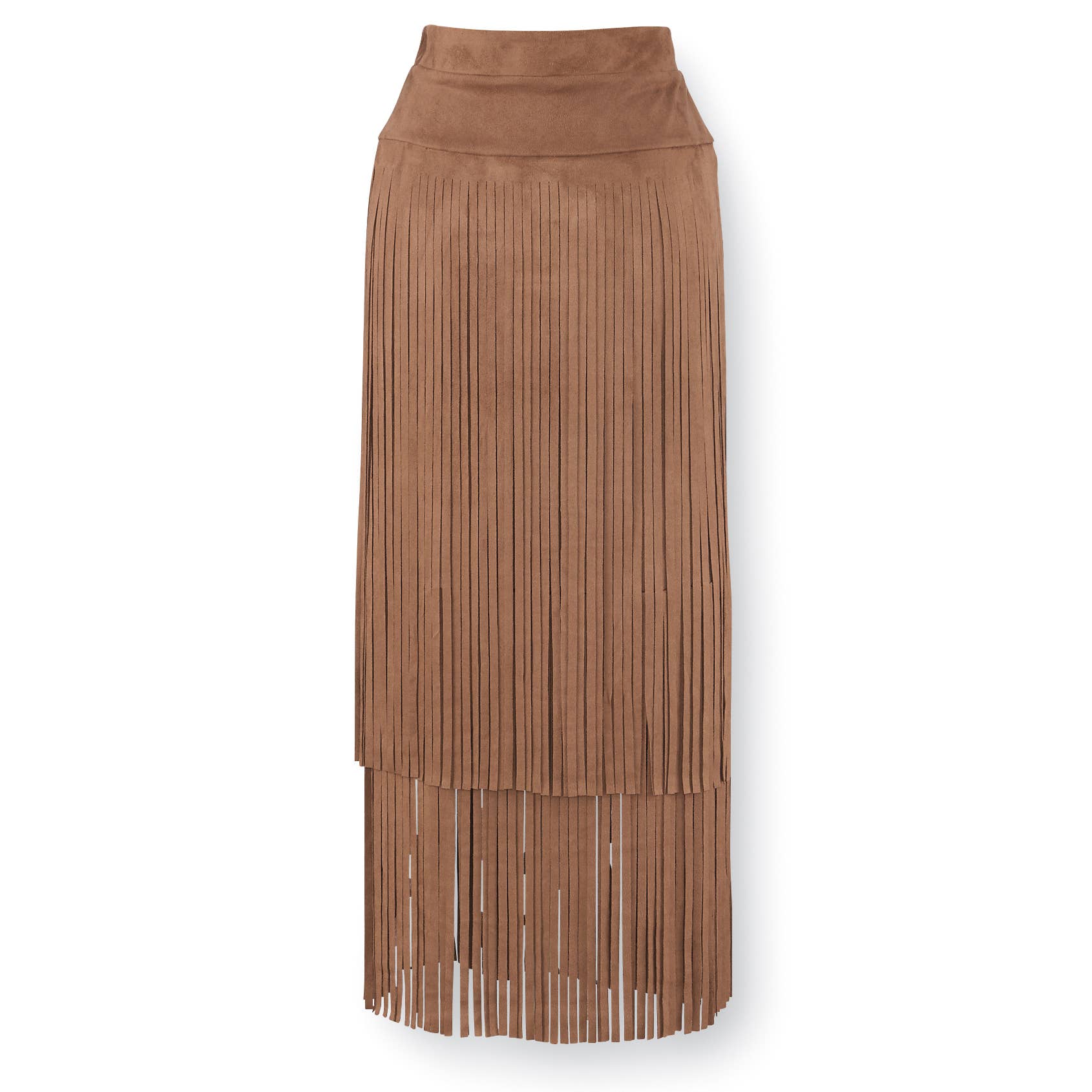 Back in the Saddle - Wholesale Skirt - Women's - Upland Faux-Suede Fringed Skirt0