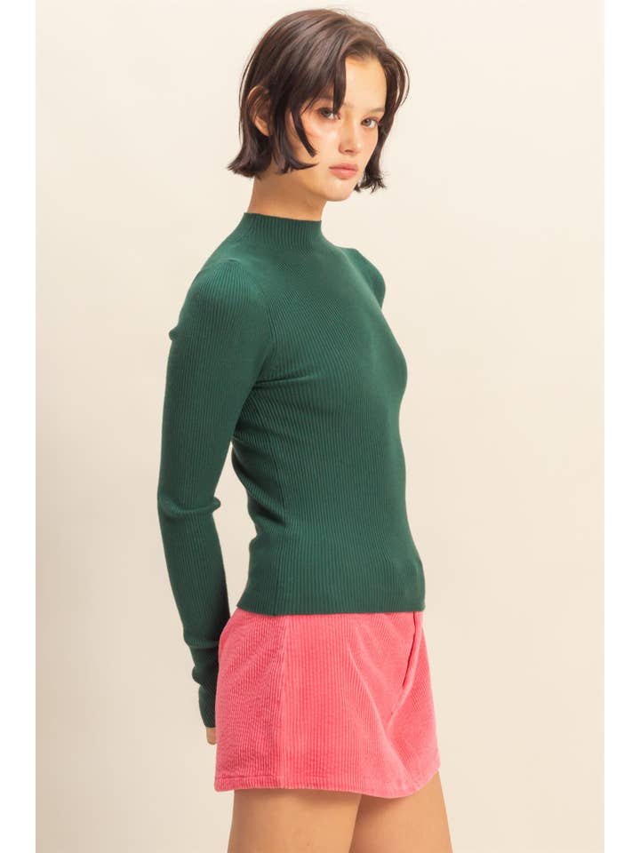 HYFVE - Wholesale Knit Top - Women's - Ribbed Mock Neck Long Sleeve Knit Top1