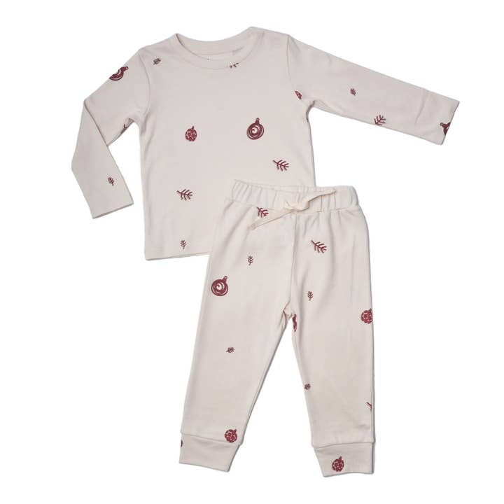 Pijama de dos piezas con adornos navideños para venta al por mayor de Beezu Baby
