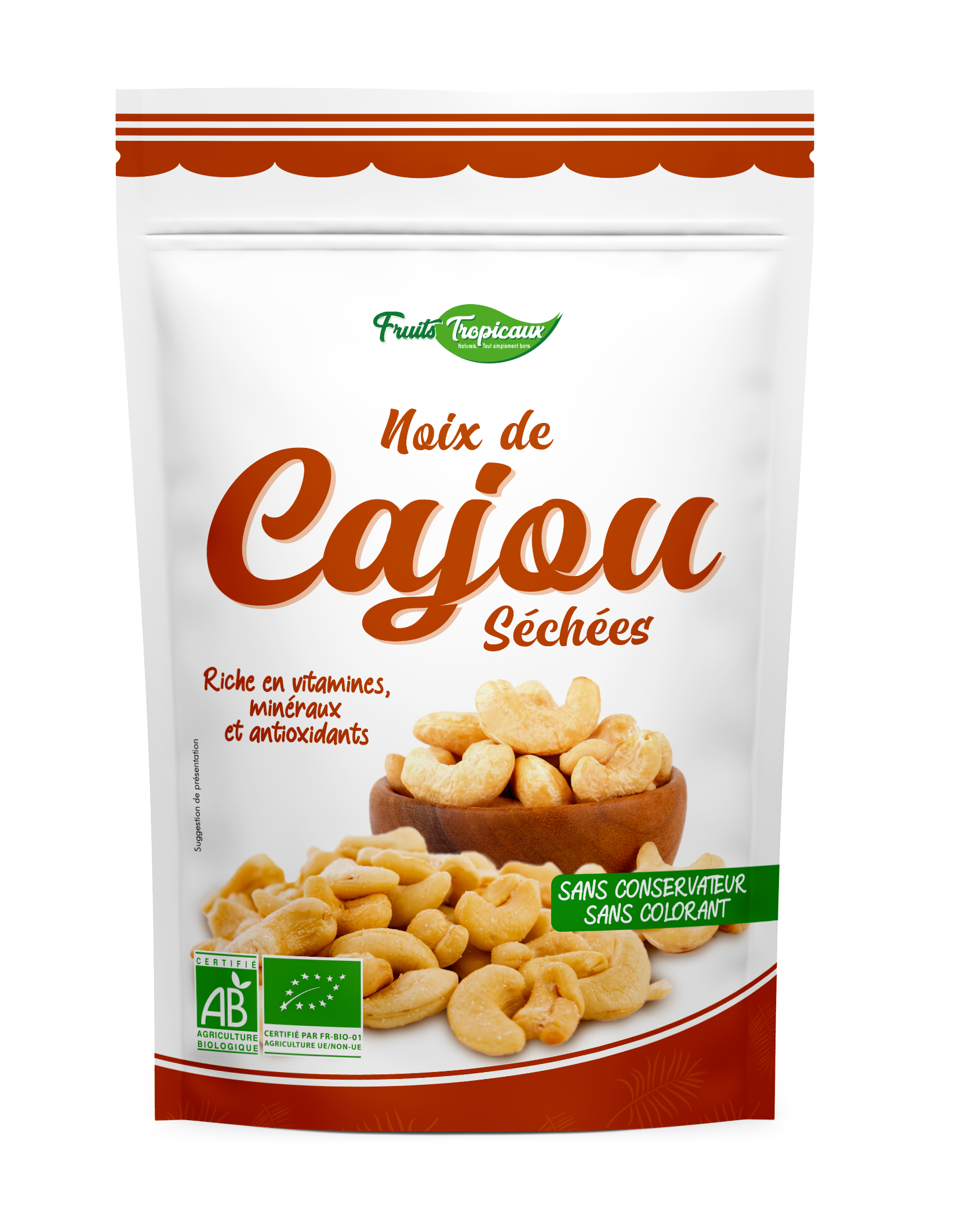 FruitsTropicaux - Wholesale Nuts - Organic plain cashew nuts 100G0