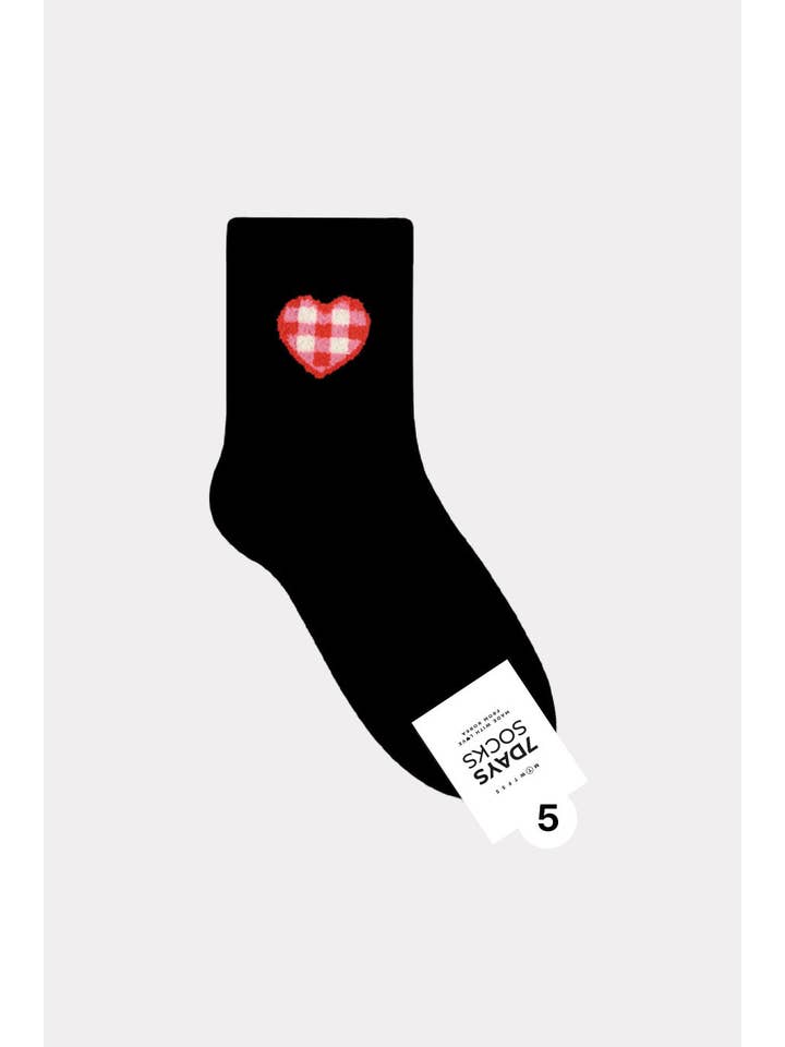 7DAYSSOCKS - Wholesale Socks - Women's - Women's Crew Heart Check Socks - Made in Korea4
