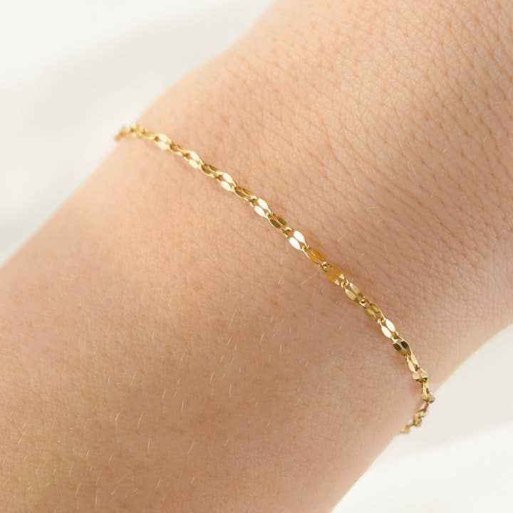 Mirror Chain Bracelet - Waterproof Dainty Sequin Bracelet for wholesale by Blueyejewelry