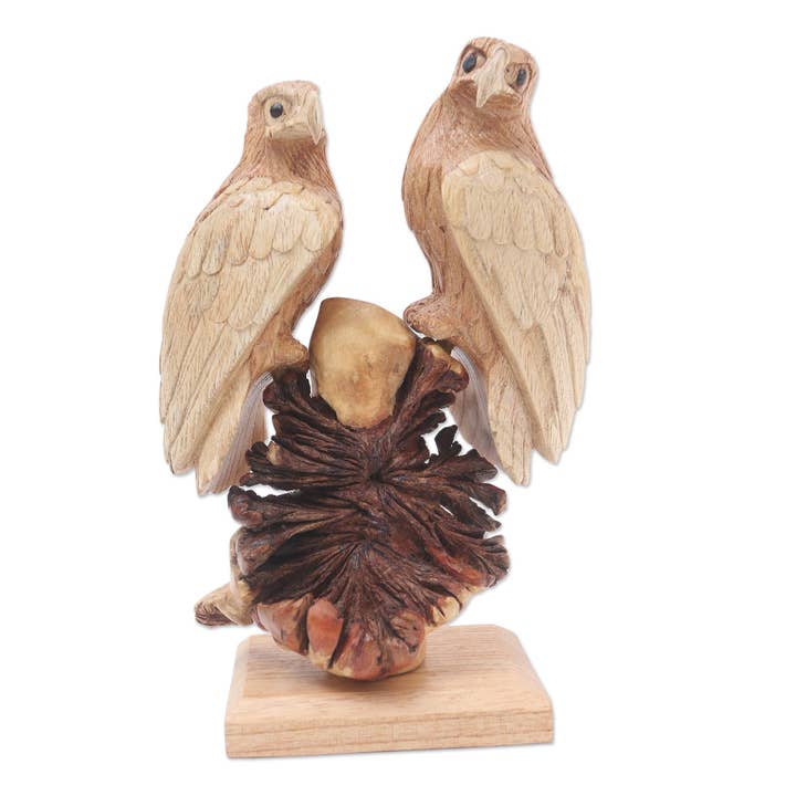 Novica Handmade Patient Eagles Wood Statuette for wholesale by NOVICA