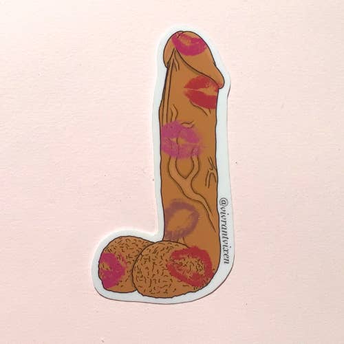 Vivrant Vixen - Vente Autocollant - Autocollant en vinyle découpé sous pression Kiss My Dick pour adulte, Sex Positive Art