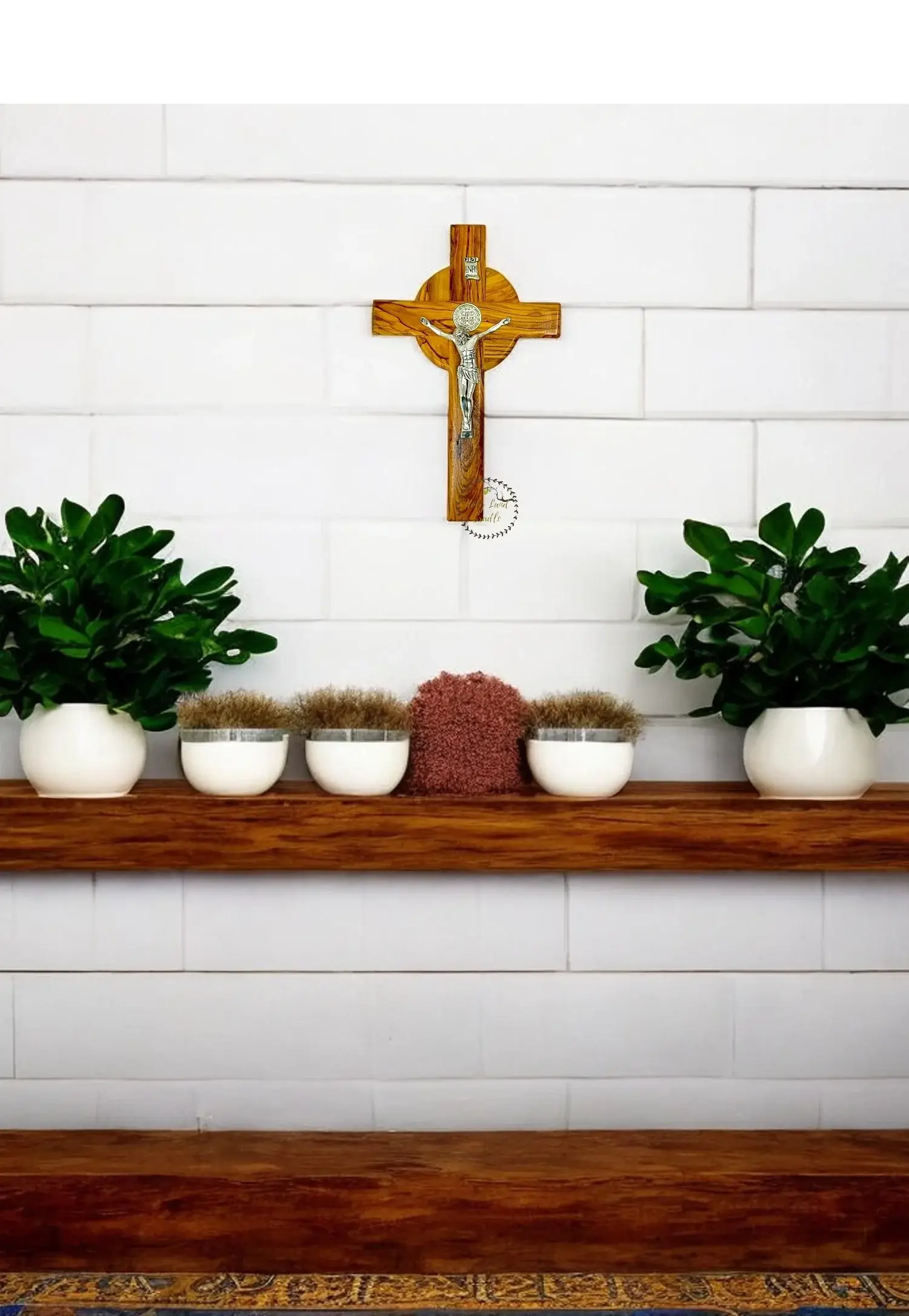 Holy Land Cradle - Wholesale Wall Cross - St. Benedict Olive Wood Cross2