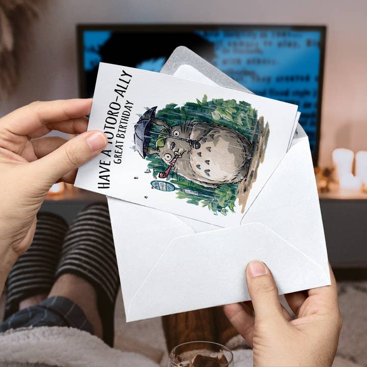Aaron Millard Illustration - Vendita all'ingrosso Biglietti di auguri - «Tot-orally Great Birthday» - Biglietto ispirato agli anime giapponesi2