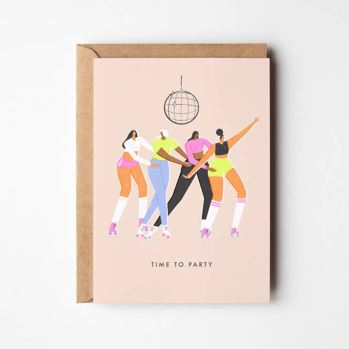 Biglietto di compleanno Time To Party per la vendita all'ingrosso da parte di Inku Goods