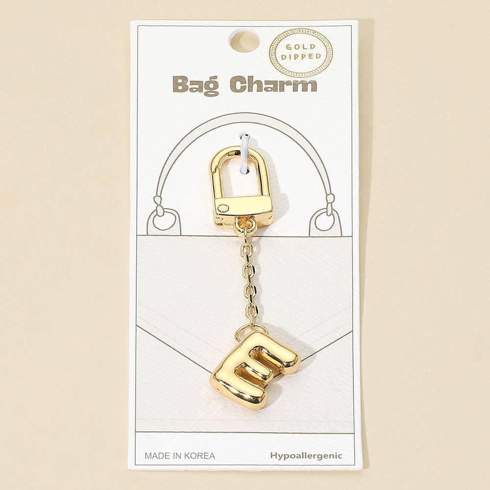 Sensibling Corp. - Wholesale Keychain - Women's - 16PCS - Gold Dipped Hypoallergenic Monogram Initial Keychain / Bag Charm1