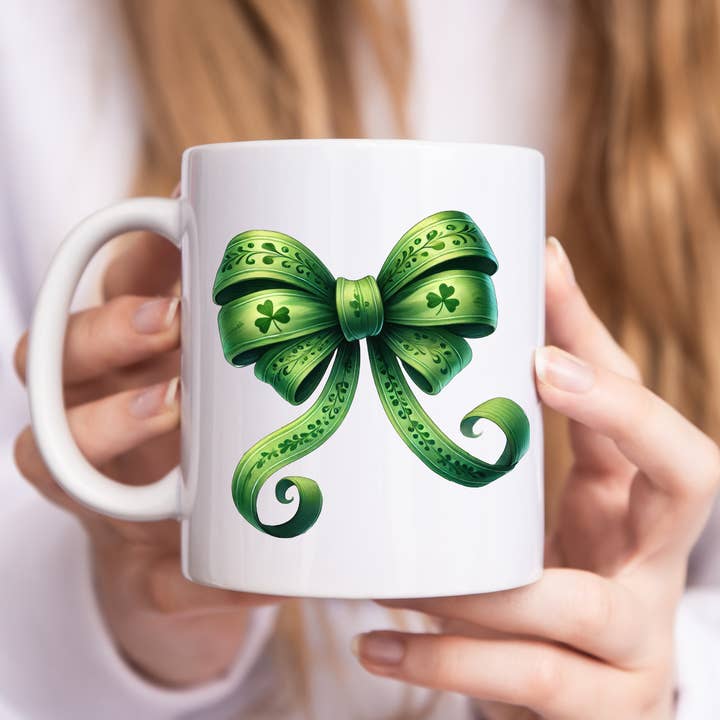 Caneca com Laço Coquete do Dia de São Patrício por atacado de Hello Gorgeous Mugs