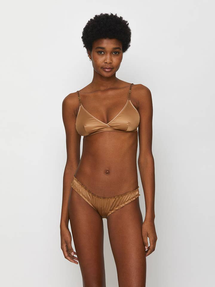 Lover- Knickers In Satin- Bronze for wholesale by Chitè Milano