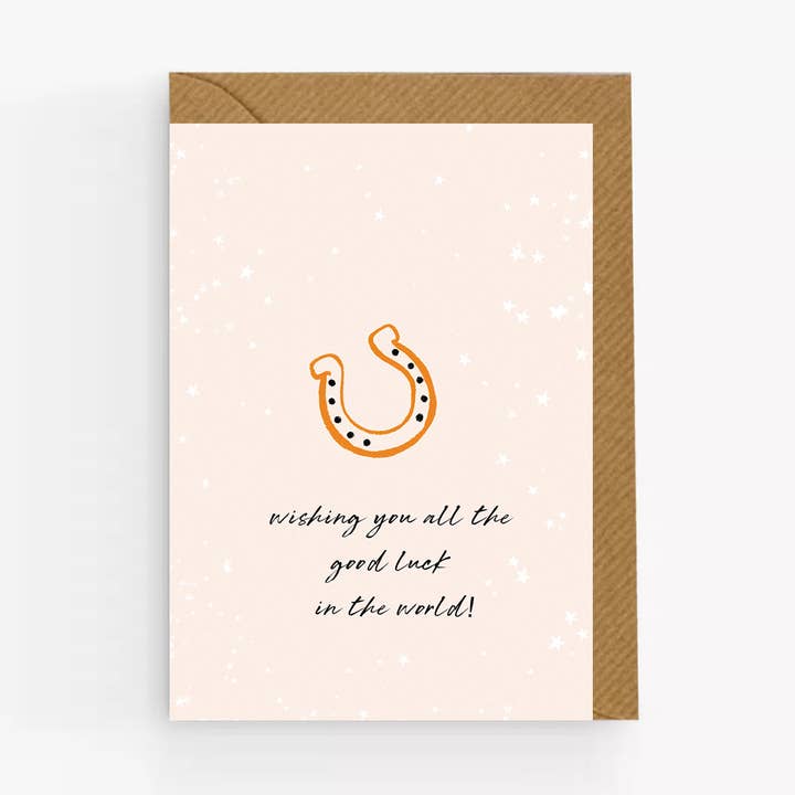 Horseshoe Good Luck Card for wholesale by Moonbean Designs