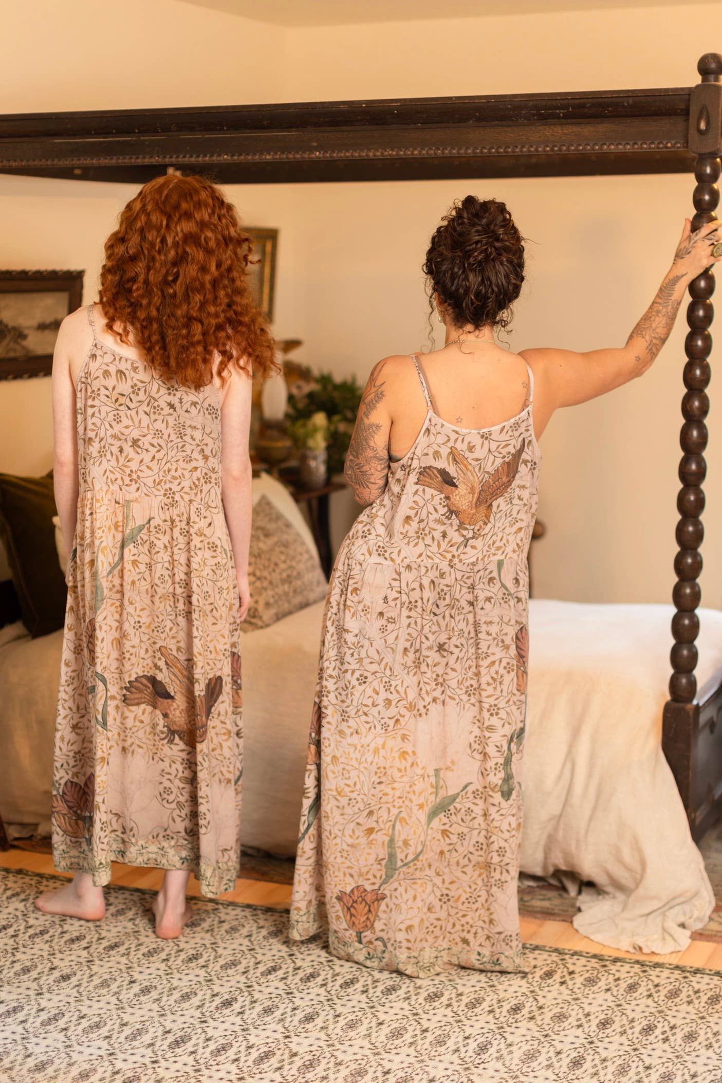 Market of Stars (Worldwide) - Wholesale Dress - Women's - Folklore Bohéme Long Maxi Slip Dress w/ Bird of Peace Art2