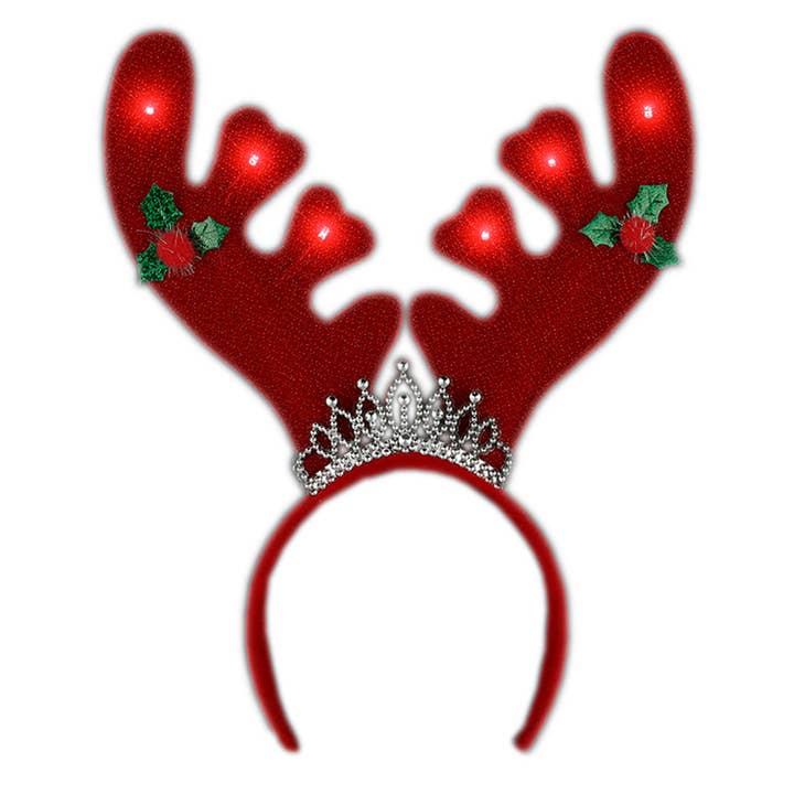 Blinkee.com, LLC - Wholesale Party hat/crown - Christmas Reindeer Antlers Tiara Lighted Headband1