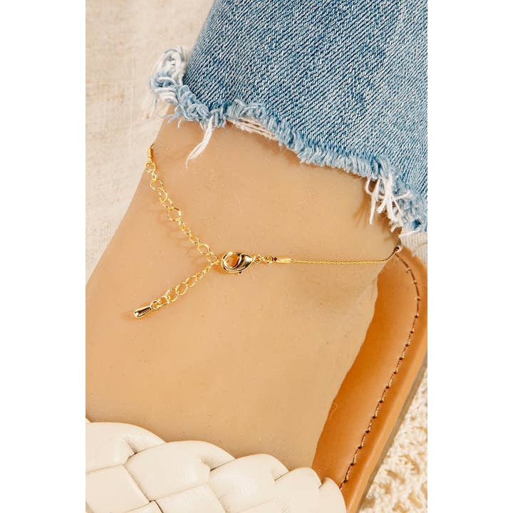 Fame Accessories – wholesale Anklet – Pearl Beads Station Chain Anklet1