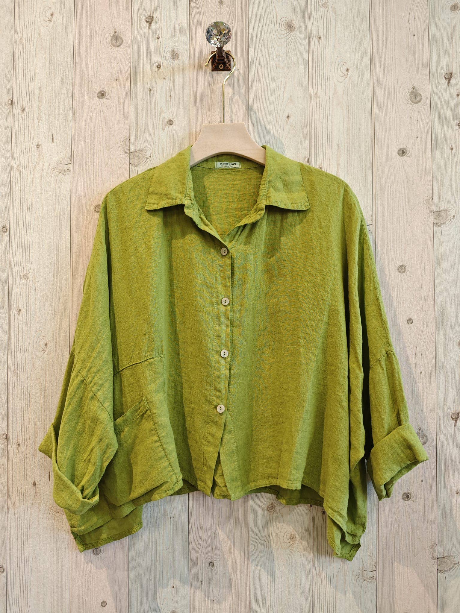 Linen & More - Wholesale Button Down Shirt - Women's - REF 14749 SHORT LINEN SHIRT 100%0