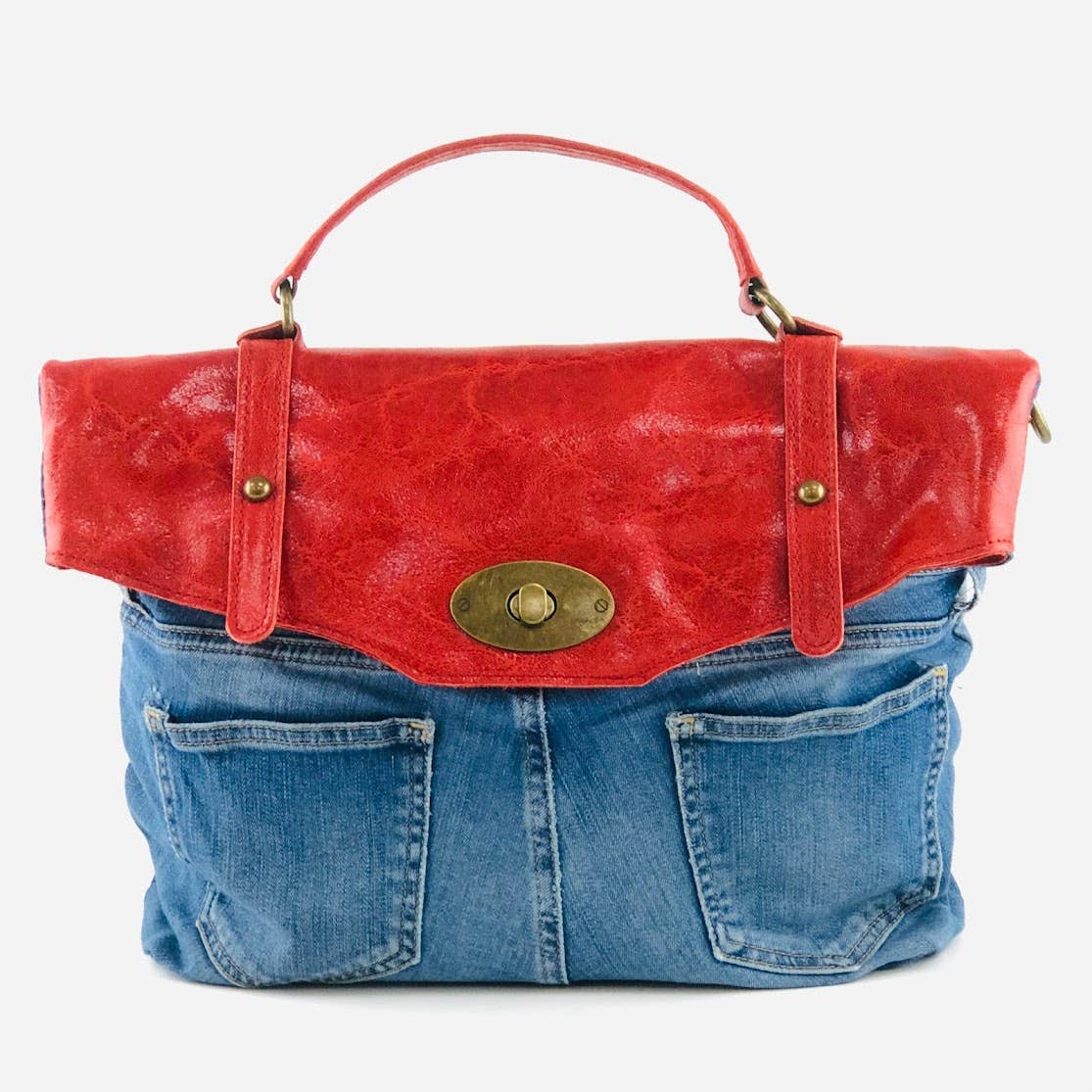 MILANO AMOUR - Wholesale Top Handle Bag - Women's - POSTINA LEONARDO VINTAGE DENIM PATTA SHINYLAMB COVER8