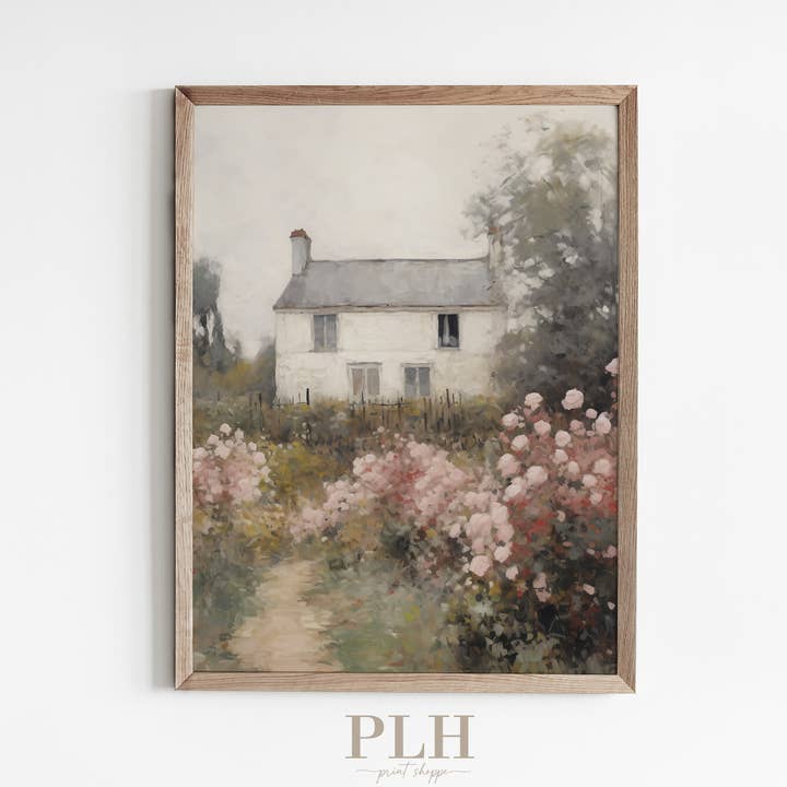 Vintage Landscape Spring House Art Print for wholesale by Porter Lane Home