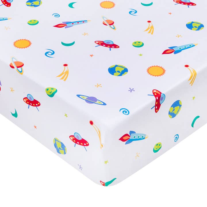 Out of this World Microfiber Fitted Crib Sheet for wholesale by Wildkin